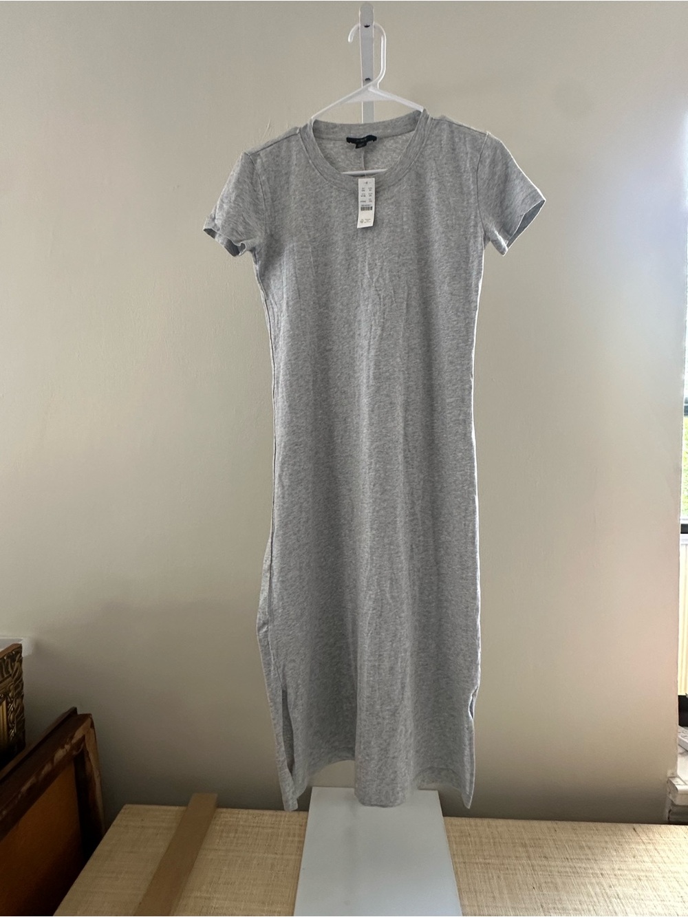 NWT: J. Crew Heather Grey Short-Sleeve Midi Tee Dress